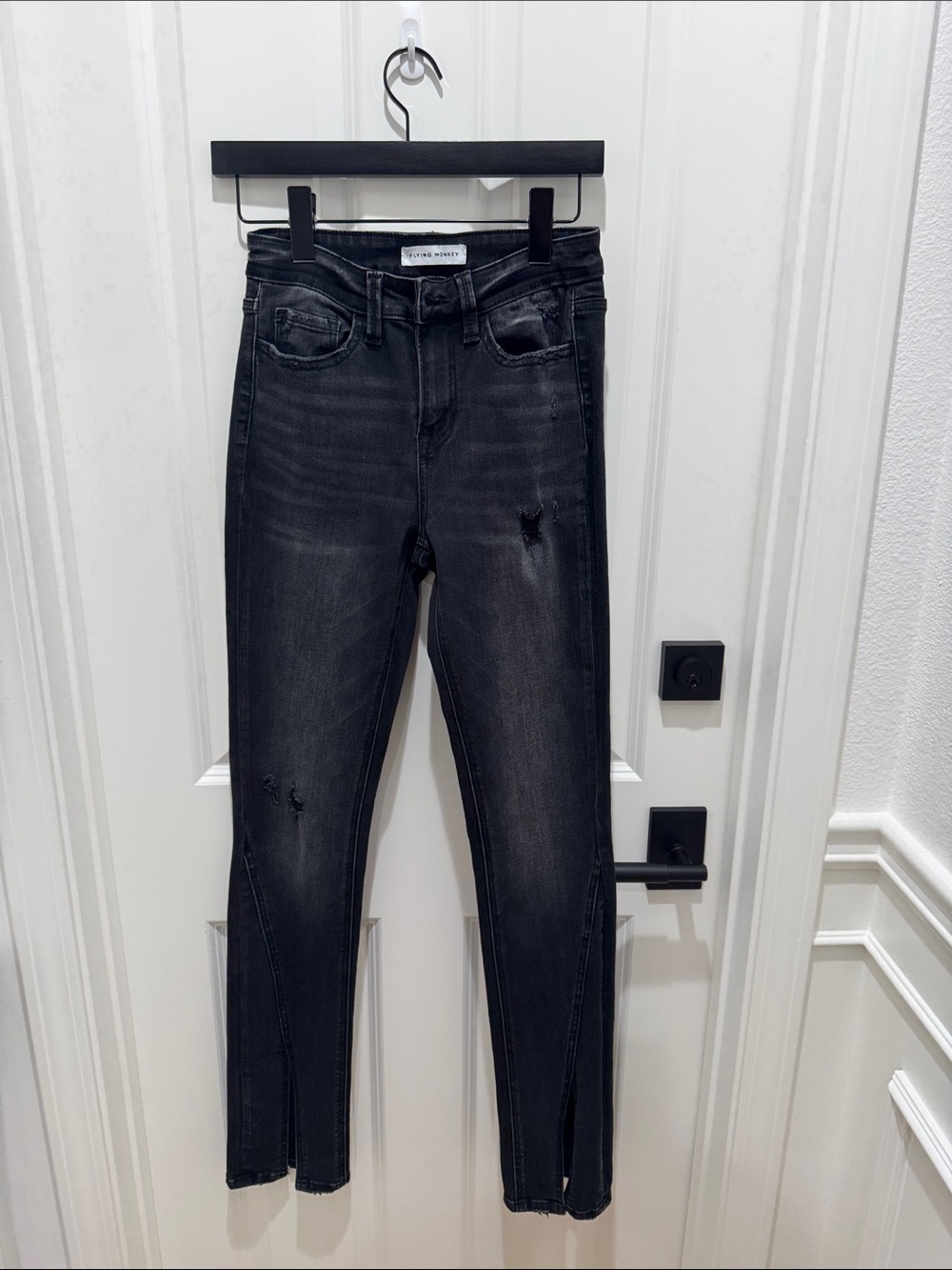 Flying Monkey Washed Black High-Rise Skinny Jeans
